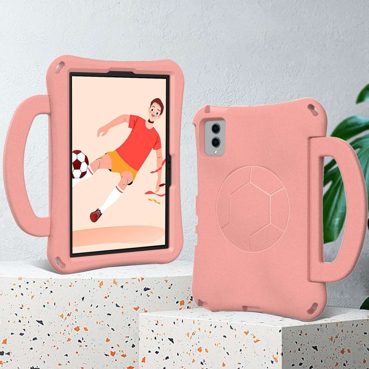 For Xiaomi Pad 6 / Pad 6 Pro Handle Football Shaped EVA Shockproof Tablet Case(Light Pink)