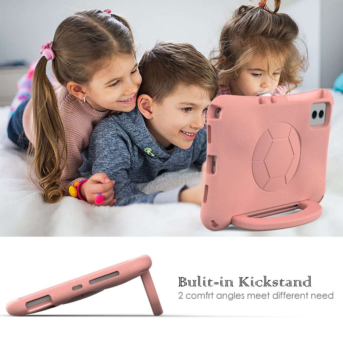 For Xiaomi Pad 6 / Pad 6 Pro Handle Football Shaped EVA Shockproof Tablet Case(Light Pink)
