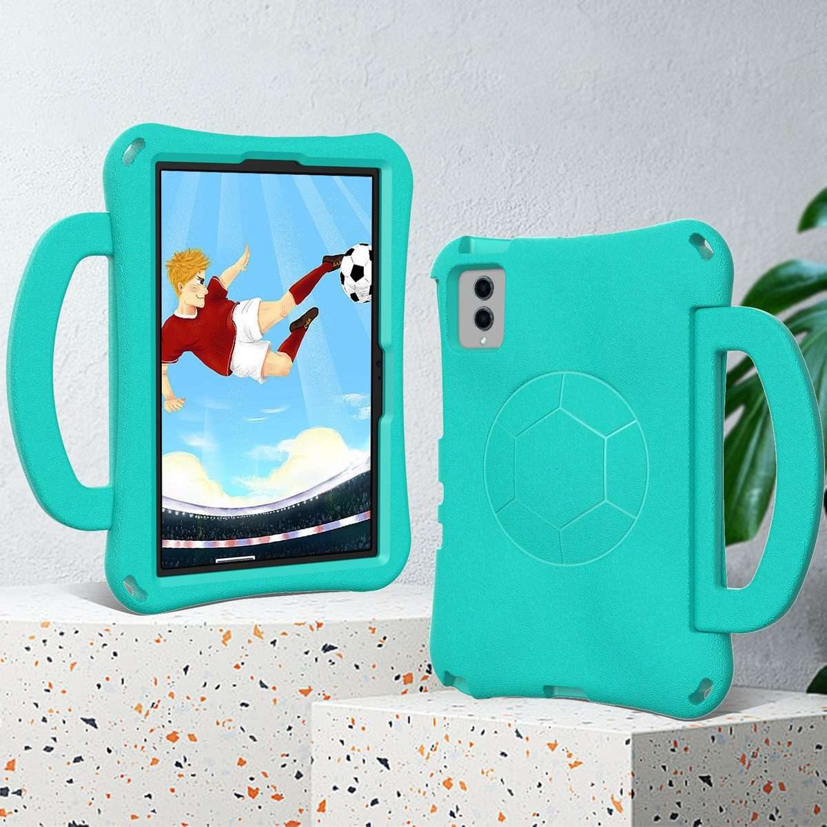 For Xiaomi Pad 6 / Pad 6 Pro Handle Football Shaped EVA Shockproof Tablet Case(Mint Green)
