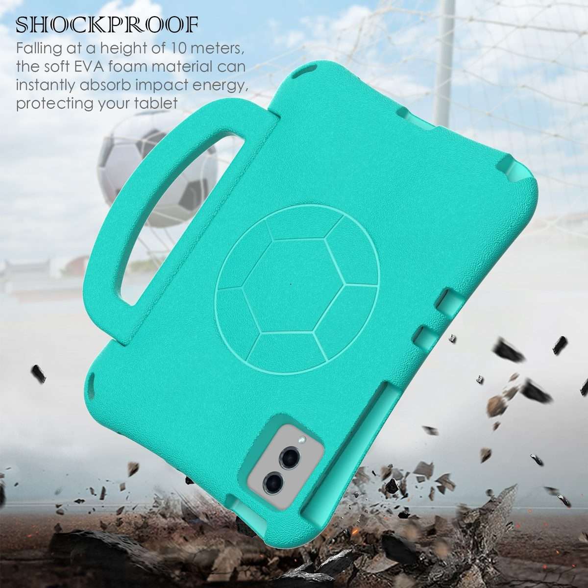 For Xiaomi Pad 6 / Pad 6 Pro Handle Football Shaped EVA Shockproof Tablet Case(Mint Green)