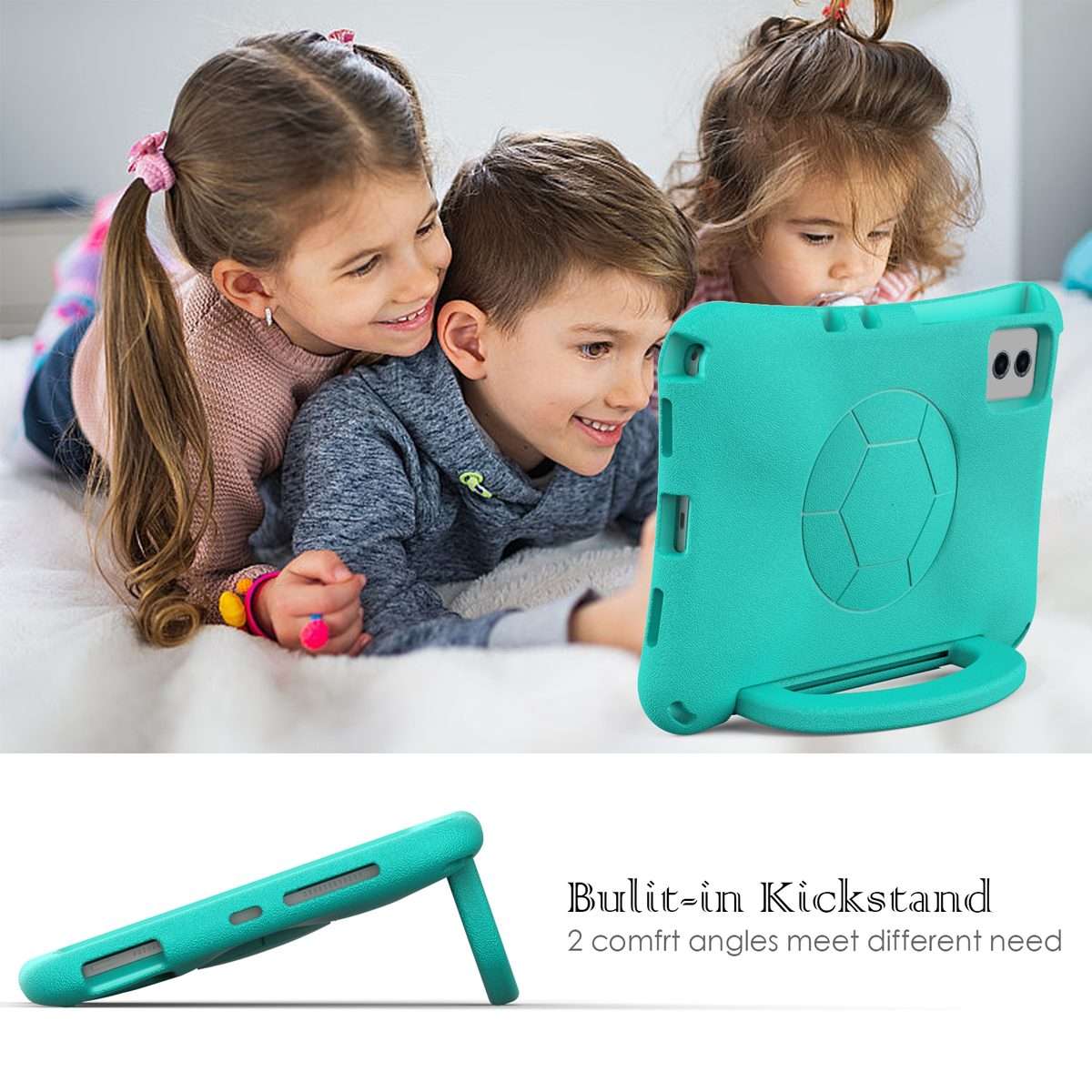 For Xiaomi Pad 6 / Pad 6 Pro Handle Football Shaped EVA Shockproof Tablet Case(Mint Green)