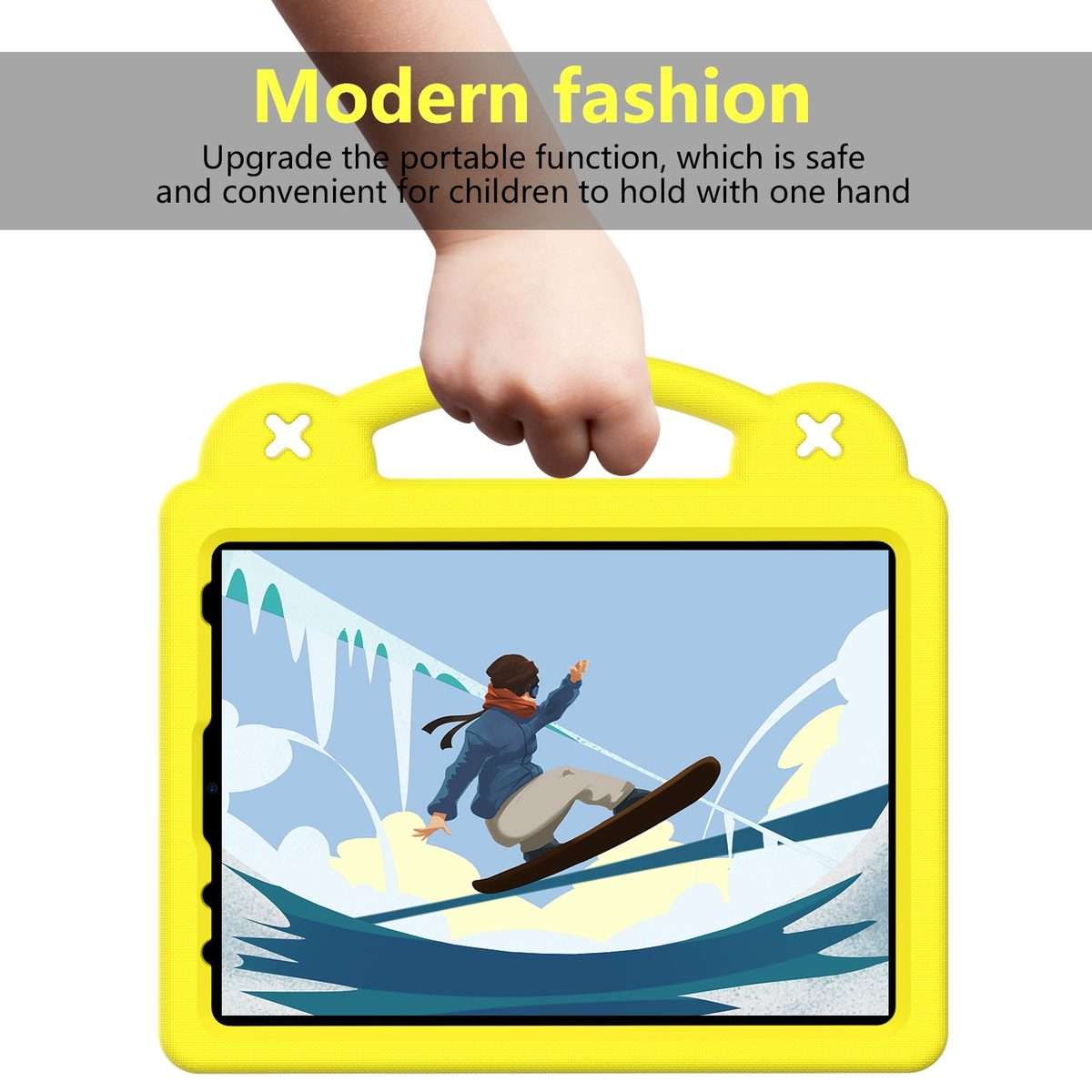 For iPad Pro 11 2025 / 2024 Handle Kickstand Children EVA Shockproof Tablet Case(Yellow)