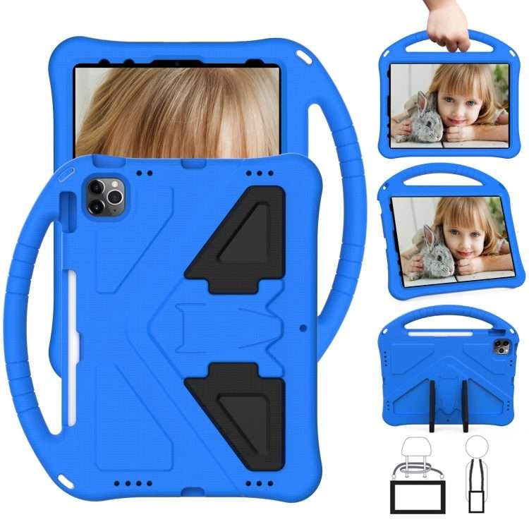 For iPad Pro 11 2025 / 2024 EVA Shockproof Tablet Case with Holder(Blue)