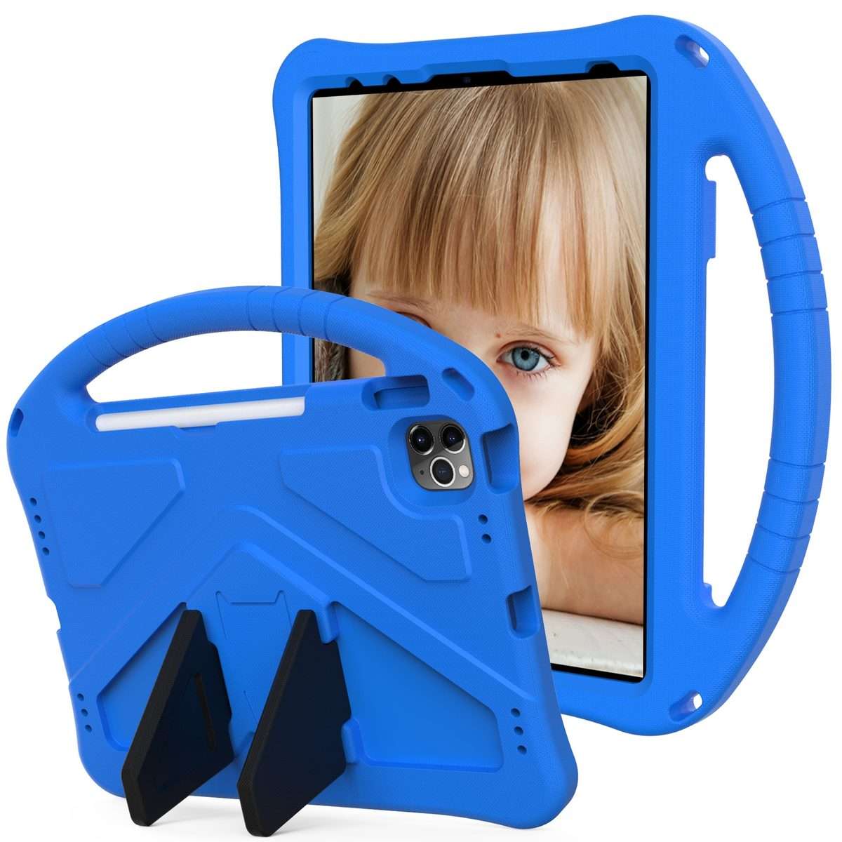 For iPad Pro 11 2025 / 2024 EVA Shockproof Tablet Case with Holder(Blue)