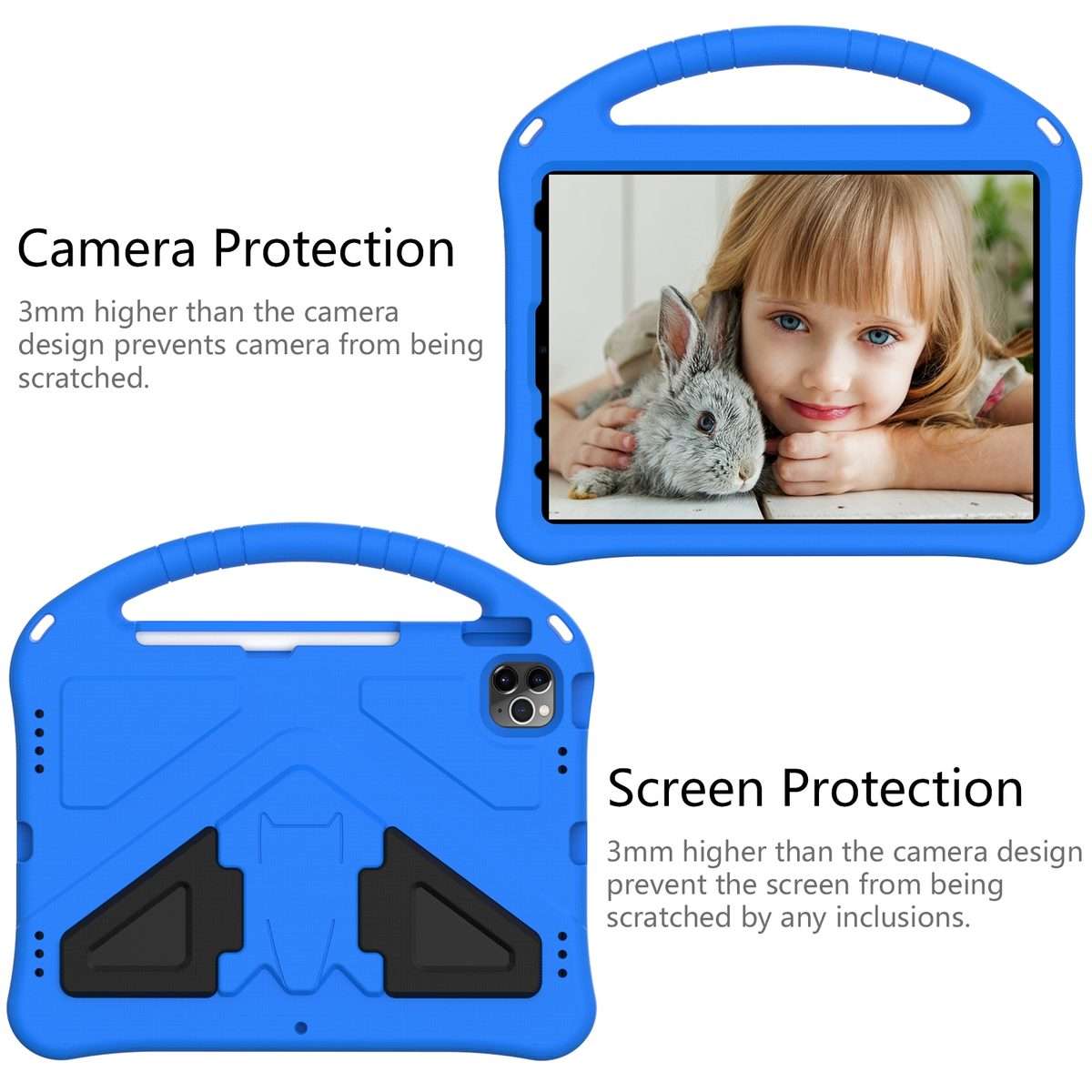 For iPad Pro 11 2025 / 2024 EVA Shockproof Tablet Case with Holder(Blue)