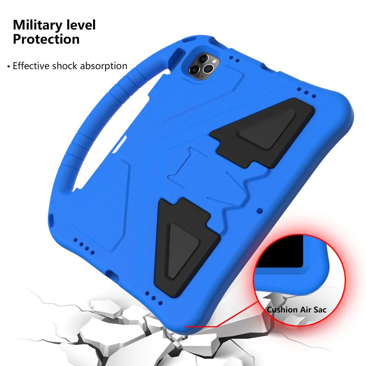 For iPad Pro 11 2025 / 2024 EVA Shockproof Tablet Case with Holder(Blue)