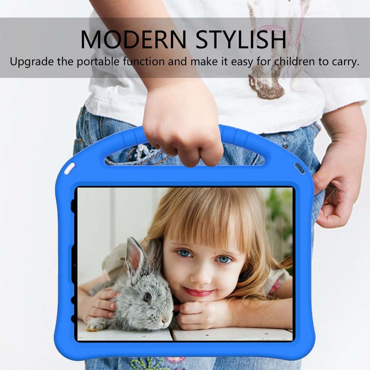 For iPad Pro 11 2025 / 2024 EVA Shockproof Tablet Case with Holder(Blue)