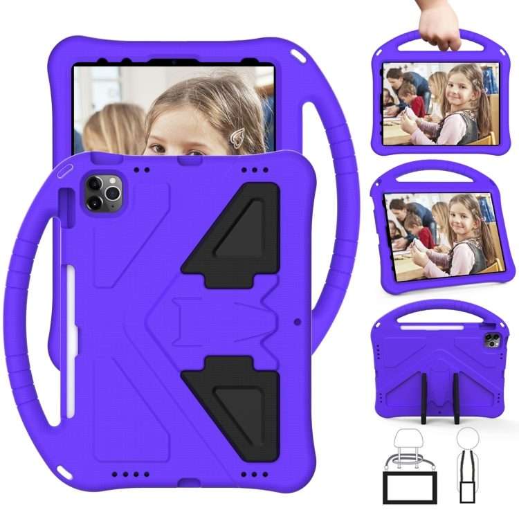 For iPad Pro 11 2025 / 2024 EVA Shockproof Tablet Case with Holder(Purple)