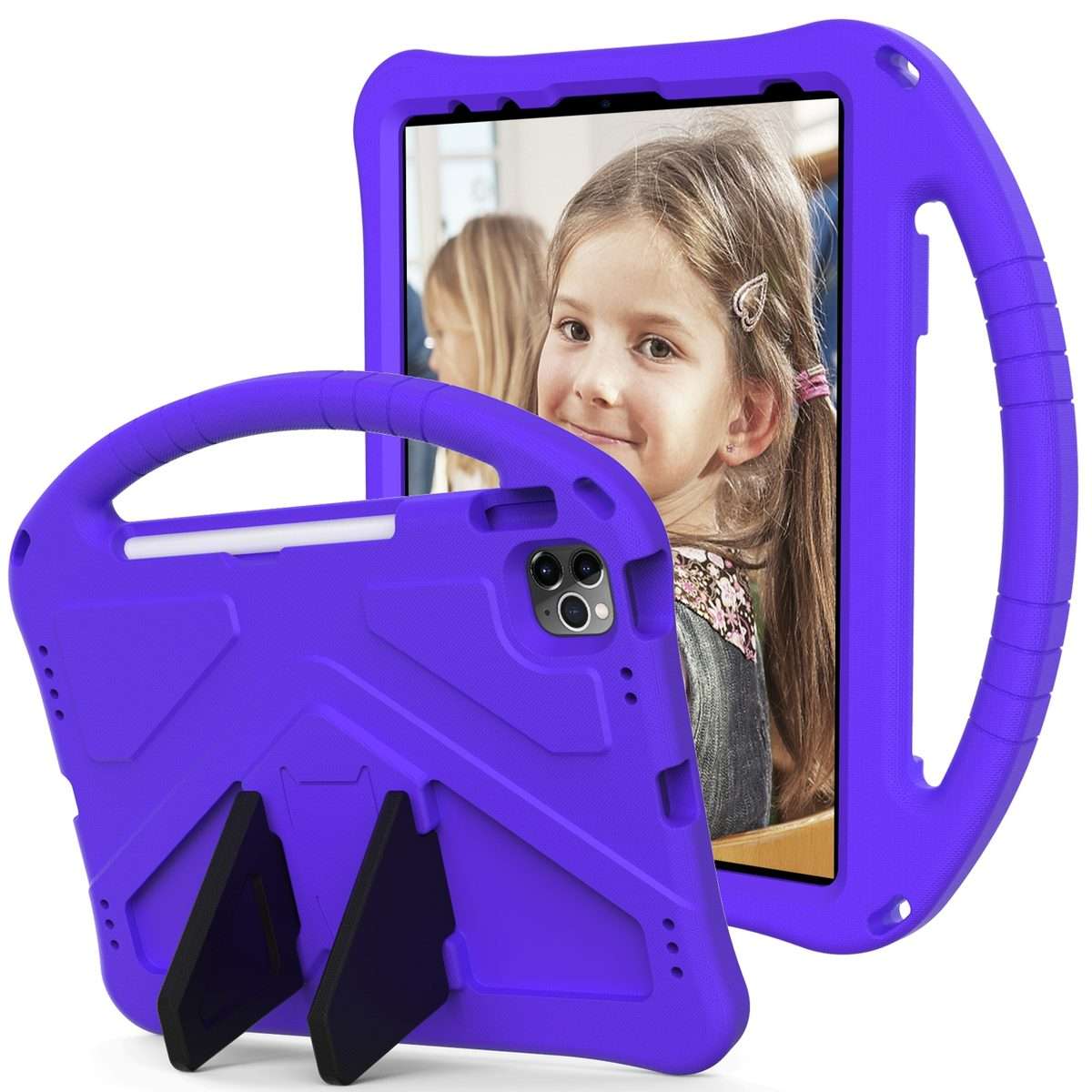 For iPad Pro 11 2025 / 2024 EVA Shockproof Tablet Case with Holder(Purple)