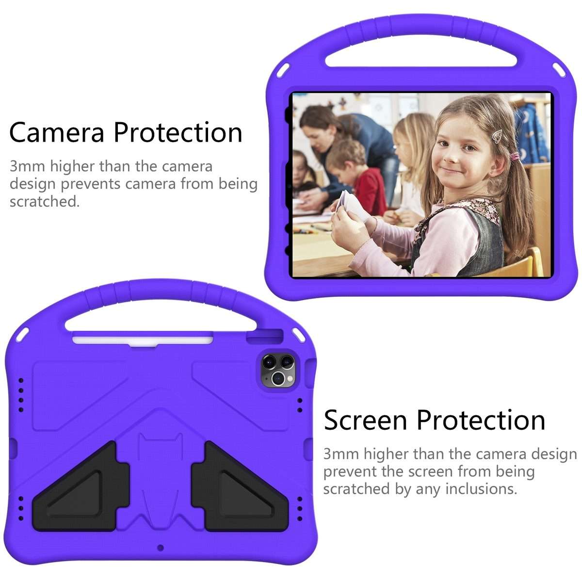 For iPad Pro 11 2025 / 2024 EVA Shockproof Tablet Case with Holder(Purple)