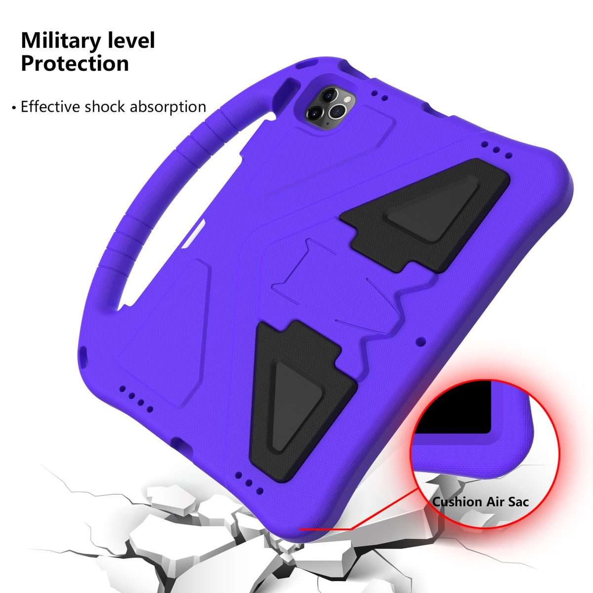 For iPad Pro 11 2025 / 2024 EVA Shockproof Tablet Case with Holder(Purple)