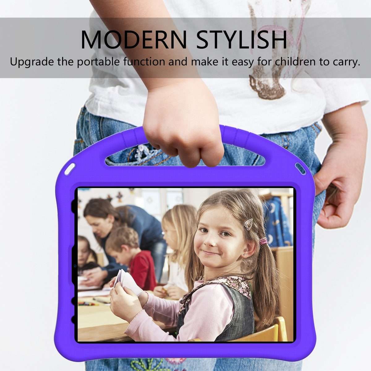 For iPad Pro 11 2025 / 2024 EVA Shockproof Tablet Case with Holder(Purple)