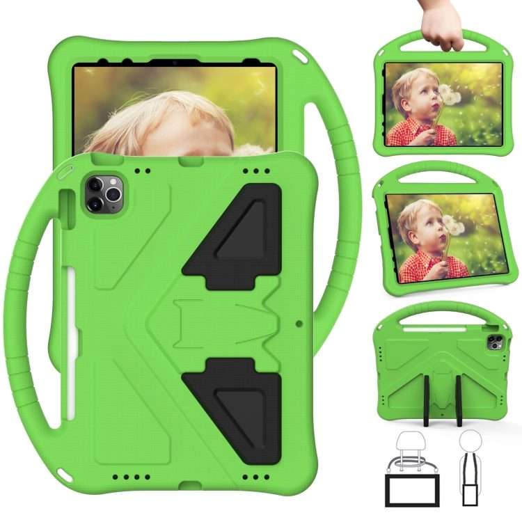 For iPad Pro 11 2025 / 2024 EVA Shockproof Tablet Case with Holder(Green)