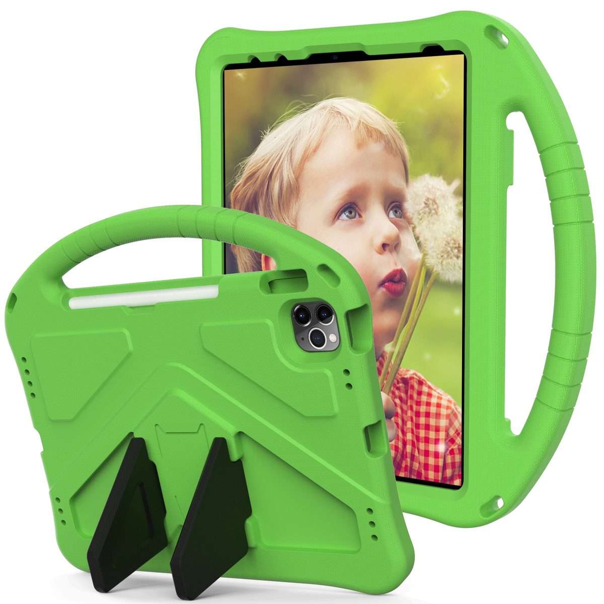 For iPad Pro 11 2025 / 2024 EVA Shockproof Tablet Case with Holder(Green)