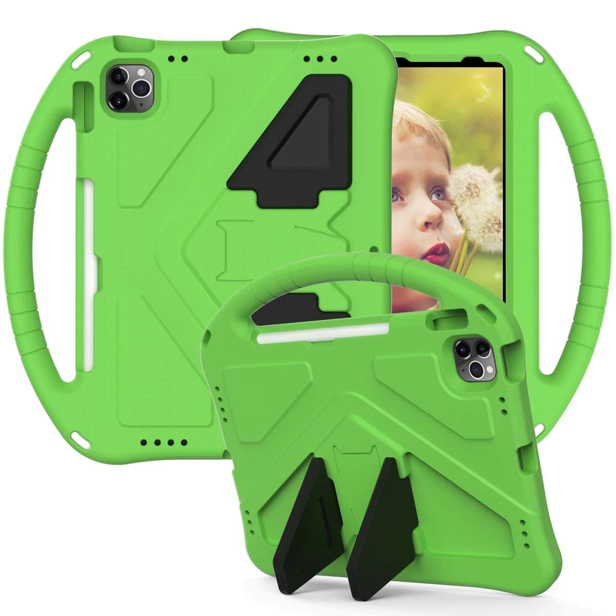 For iPad Pro 11 2025 / 2024 EVA Shockproof Tablet Case with Holder(Green)