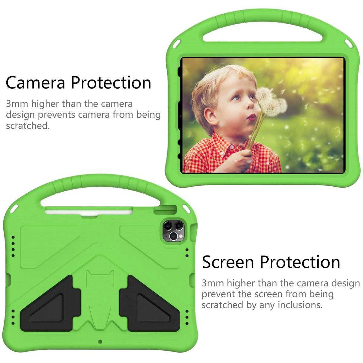 For iPad Pro 11 2025 / 2024 EVA Shockproof Tablet Case with Holder(Green)
