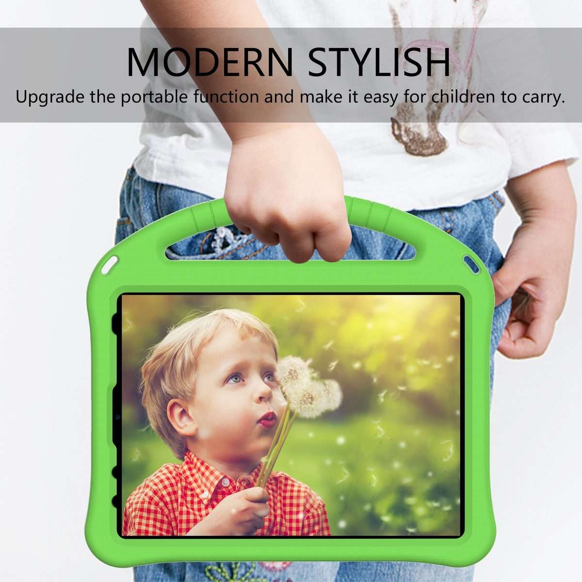 For iPad Pro 11 2025 / 2024 EVA Shockproof Tablet Case with Holder(Green)