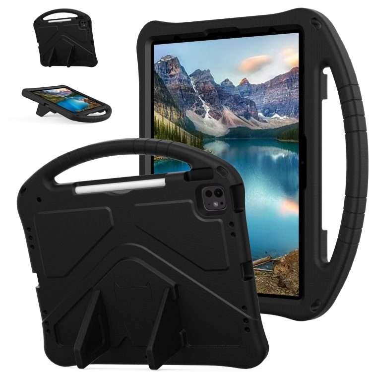 For iPad Pro 13 2025 / 2024 EVA Shockproof Tablet Case with Holder(Black)