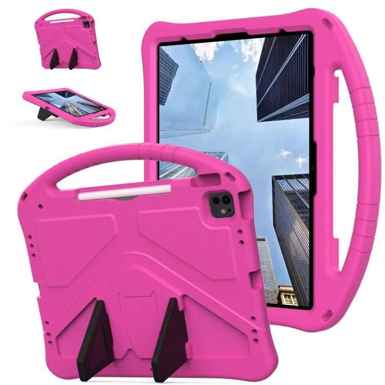 For iPad Pro 12.9 2022 / 2021 EVA Shockproof Tablet Case with Holder(RoseRed)