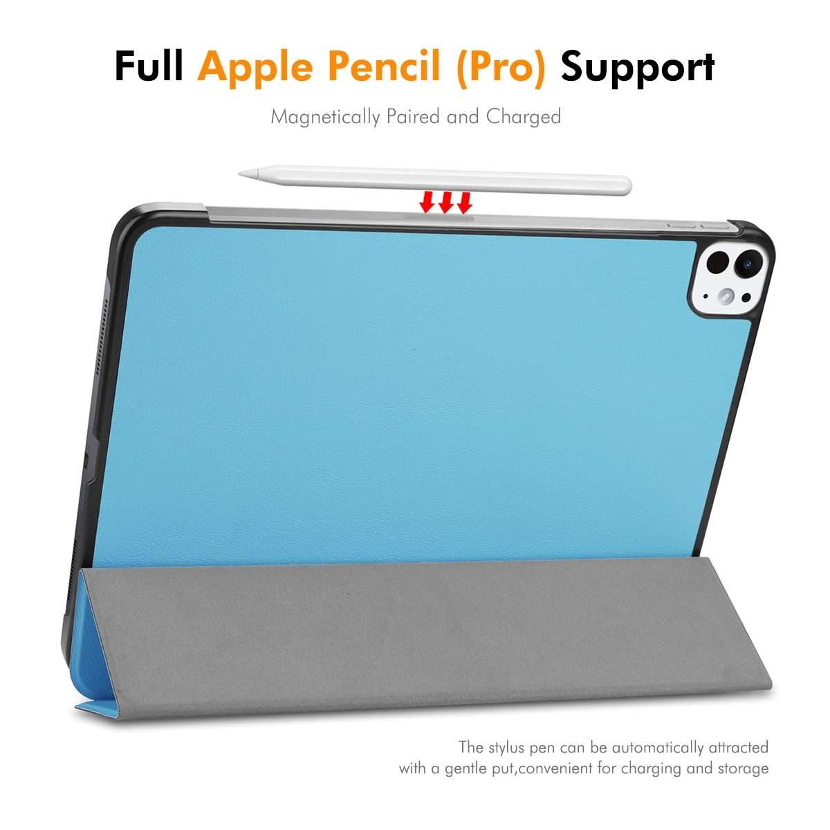 For iPad Pro 13 2025 / 2024 ENKAY Tri-fold Custer Texture Platic Leather Smart Tablet Case(Grey)