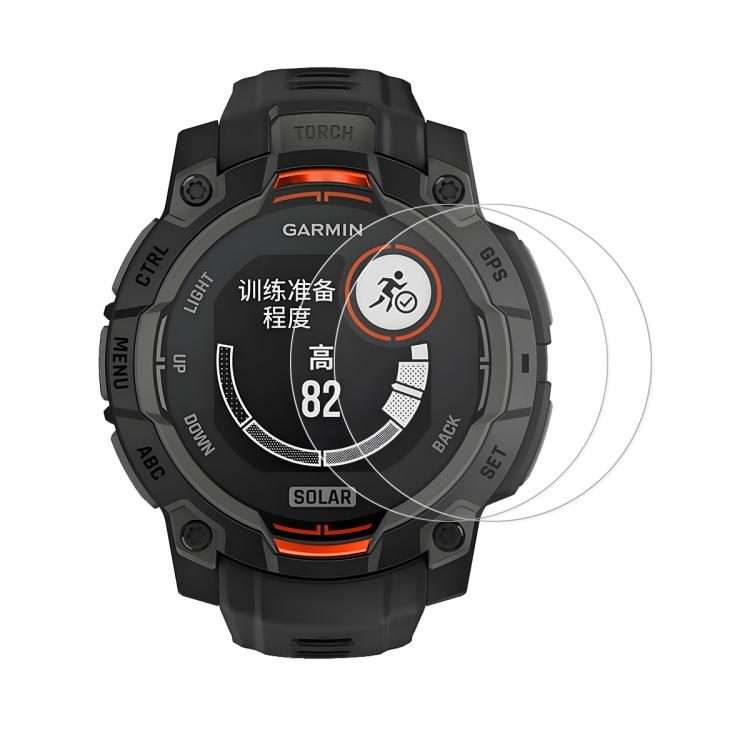 For Garmin Instinct 3 AMOLED / Solar 45mm 2pcs ENKAY Hat-Prince 0.2mm 9H Tempered Glass Screen Pro