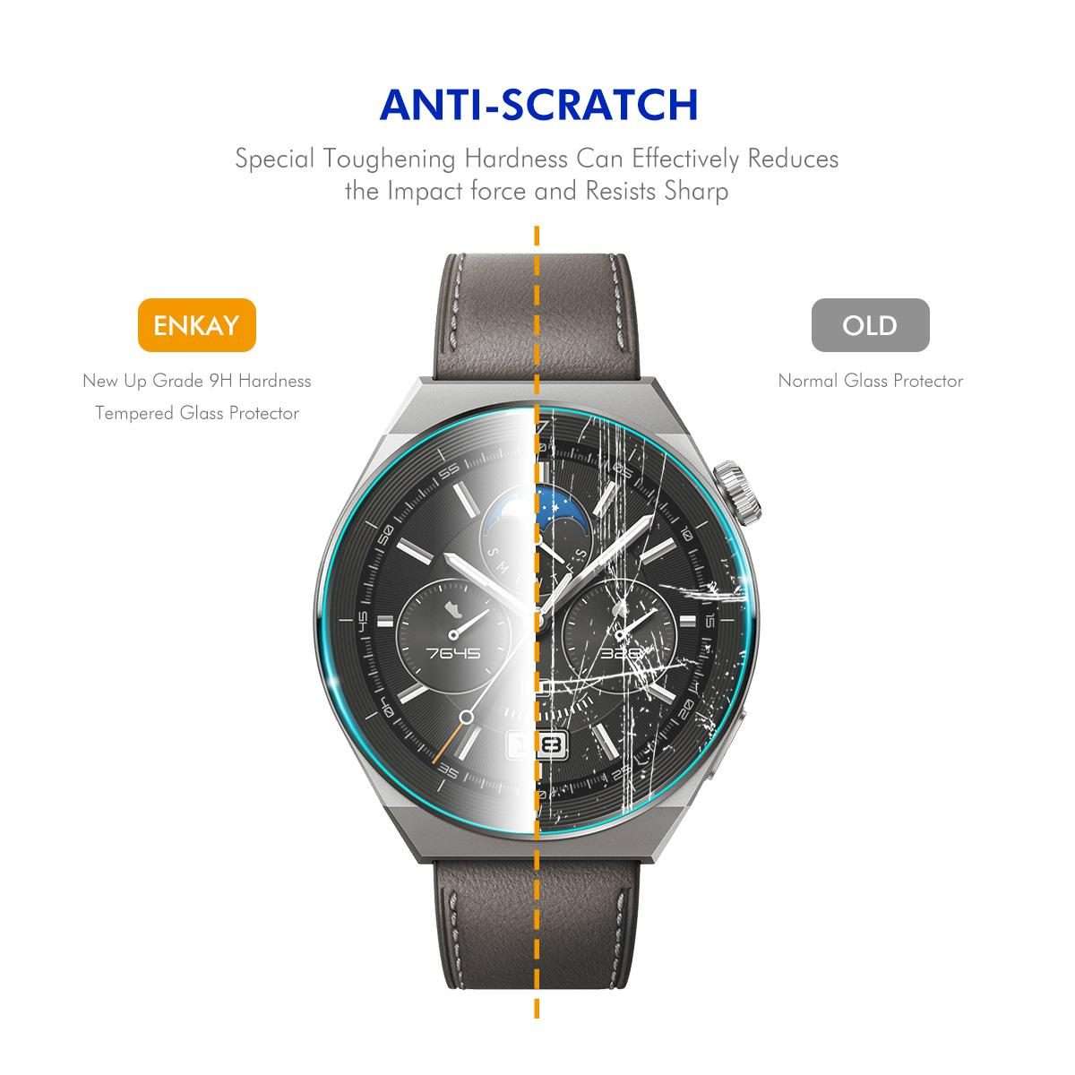 For Garmin Instinct 3 AMOLED / Solar 45mm 2pcs ENKAY Hat-Prince 0.2mm 9H Tempered Glass Screen Pro