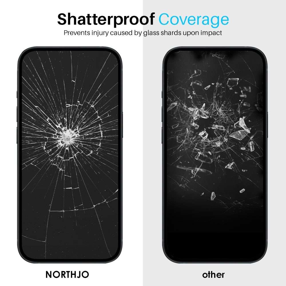 For iPhone 14 Pro NORTHJO 2pcs A++ Screen Protector Tempered Glass Film with Installation Frame