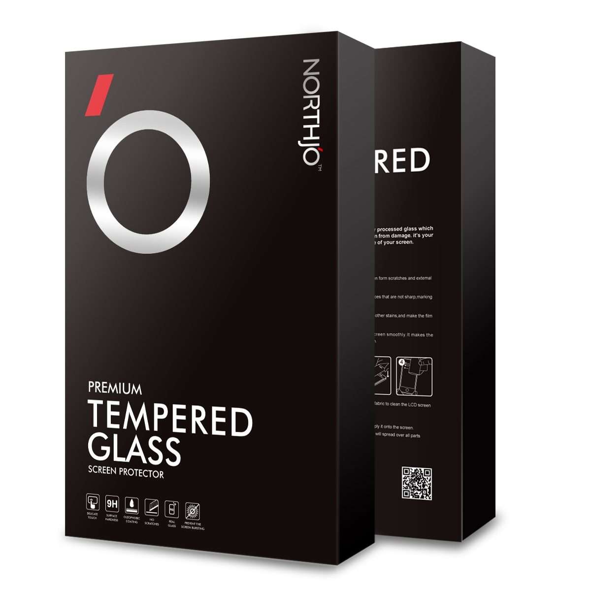 For iPhone 14 Pro NORTHJO 2pcs A++ Screen Protector Tempered Glass Film with Installation Frame