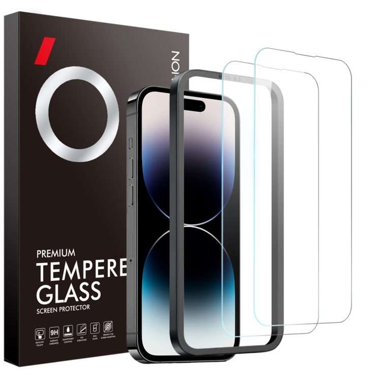 For iPhone 14 Pro Max NORTHJO 2pcs A++ Screen Protector Tempered Glass Film with Installation Fram