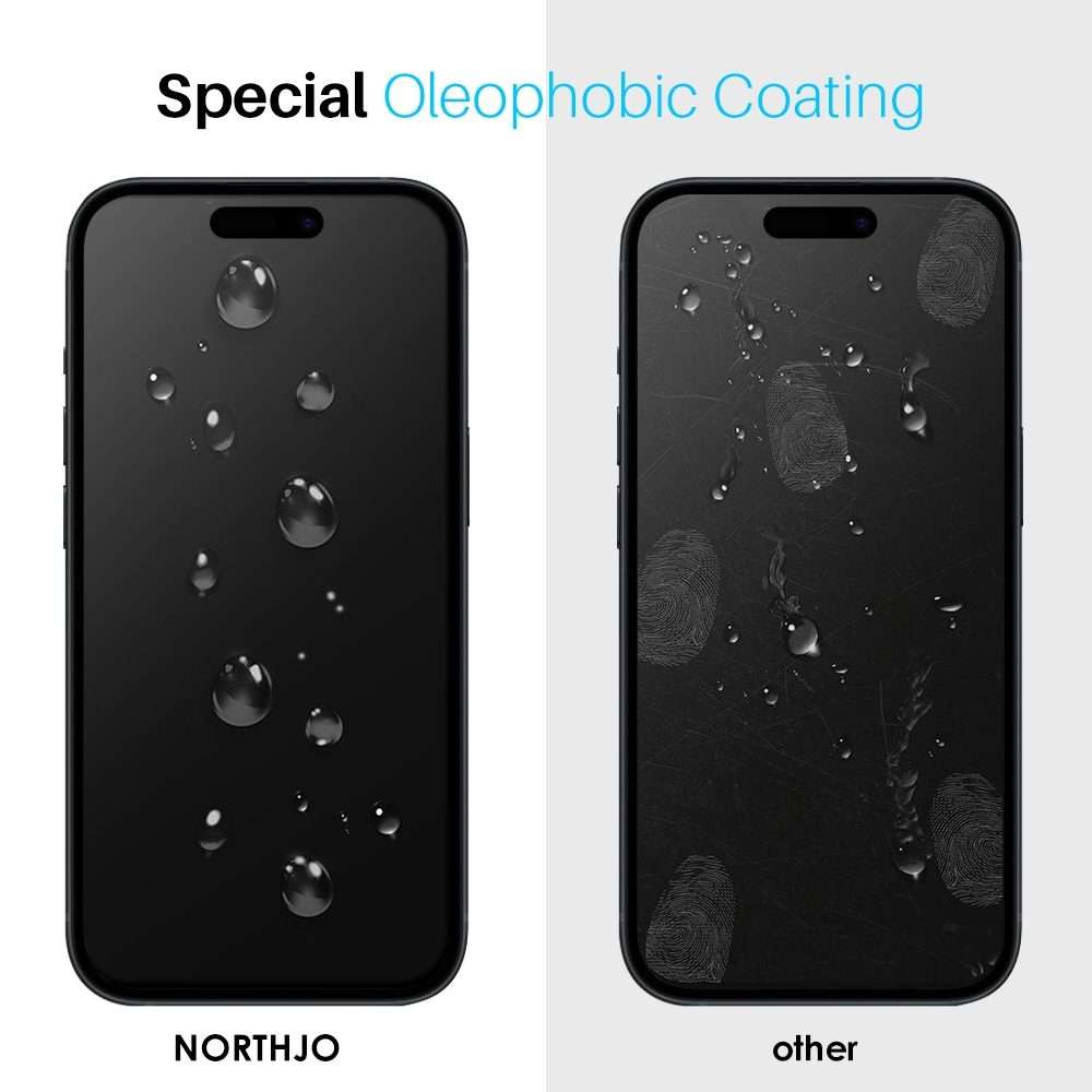 For iPhone 16 Pro NORTHJO 2pcs A++ Screen Protector Tempered Glass Film with Installation Frame