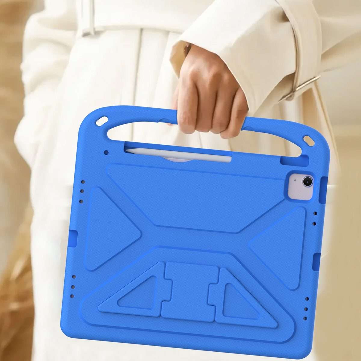 For iPad Pro 13 2025 / 2024 Handle EVA Shockproof Tablet Case with Holder(Blue)