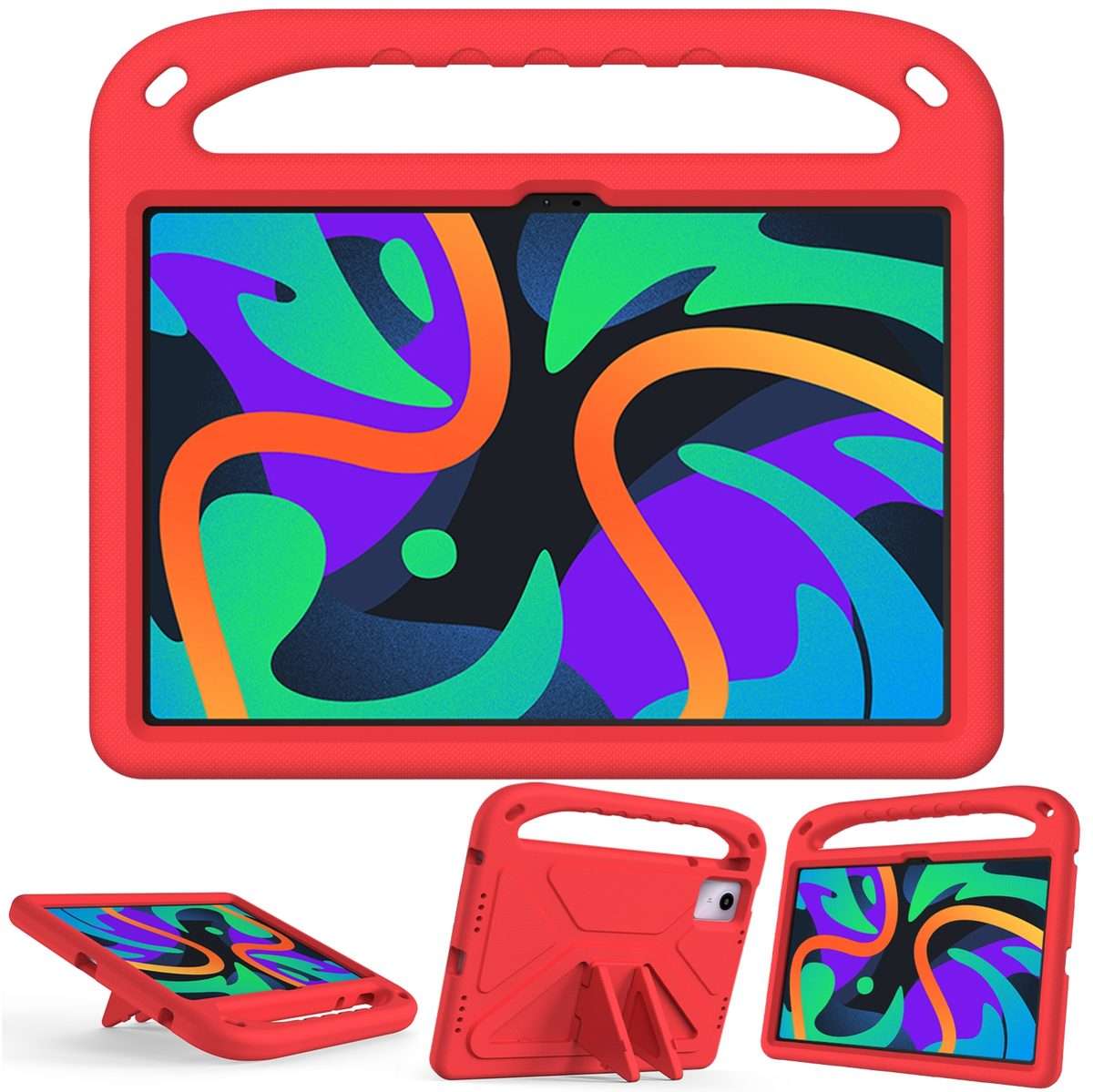 For iPad Pro 13 2025 / 2024 Handle EVA Shockproof Tablet Case with Holder(Red)