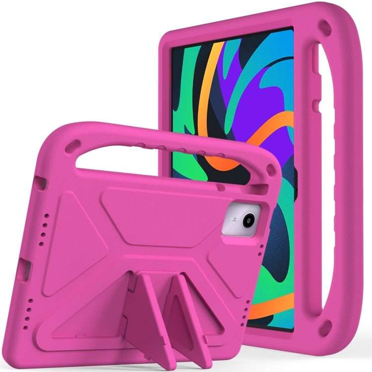 For iPad Pro 13 2025 / 2024 Handle EVA Shockproof Tablet Case with Holder(RoseRed)