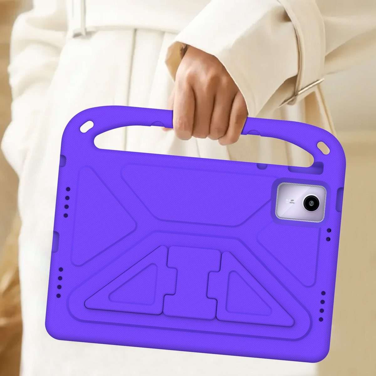 For iPad Pro 13 2025 / 2024 Handle EVA Shockproof Tablet Case with Holder(Purple)