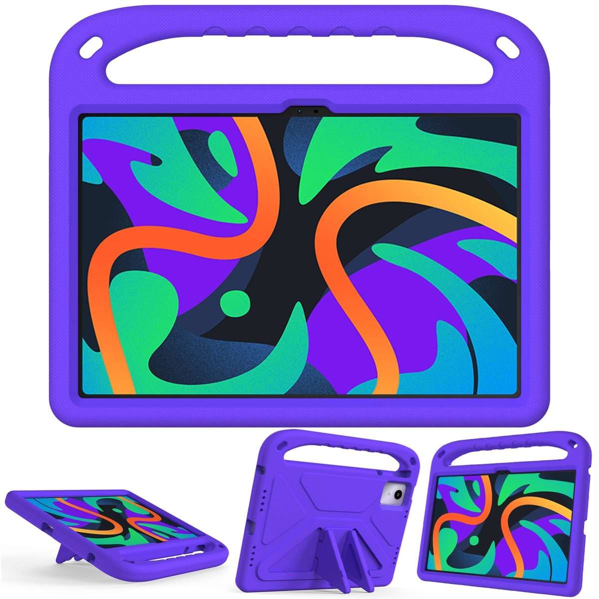 For iPad Pro 13 2025 / 2024 Handle EVA Shockproof Tablet Case with Holder(Purple)