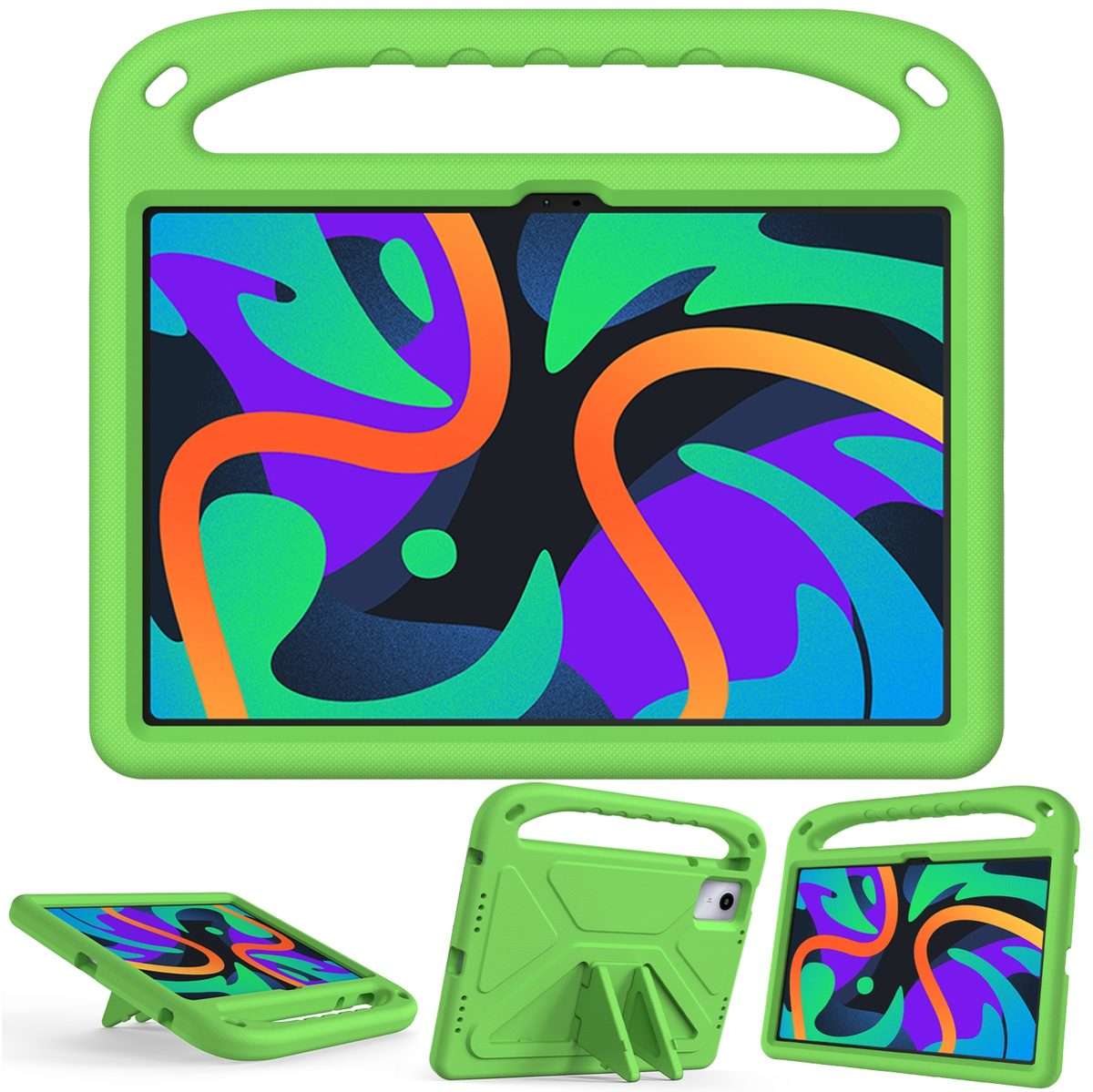 For iPad Pro 13 2025 / 2024 Handle EVA Shockproof Tablet Case with Holder(Green)
