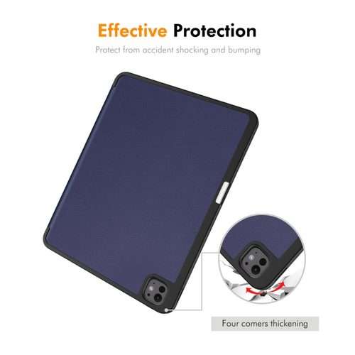 For iPad Pro 13 2025 / 2024 ENKAY Tri-fold Custer Texture TPU Leather Smart Tablet Case ... (Grey)