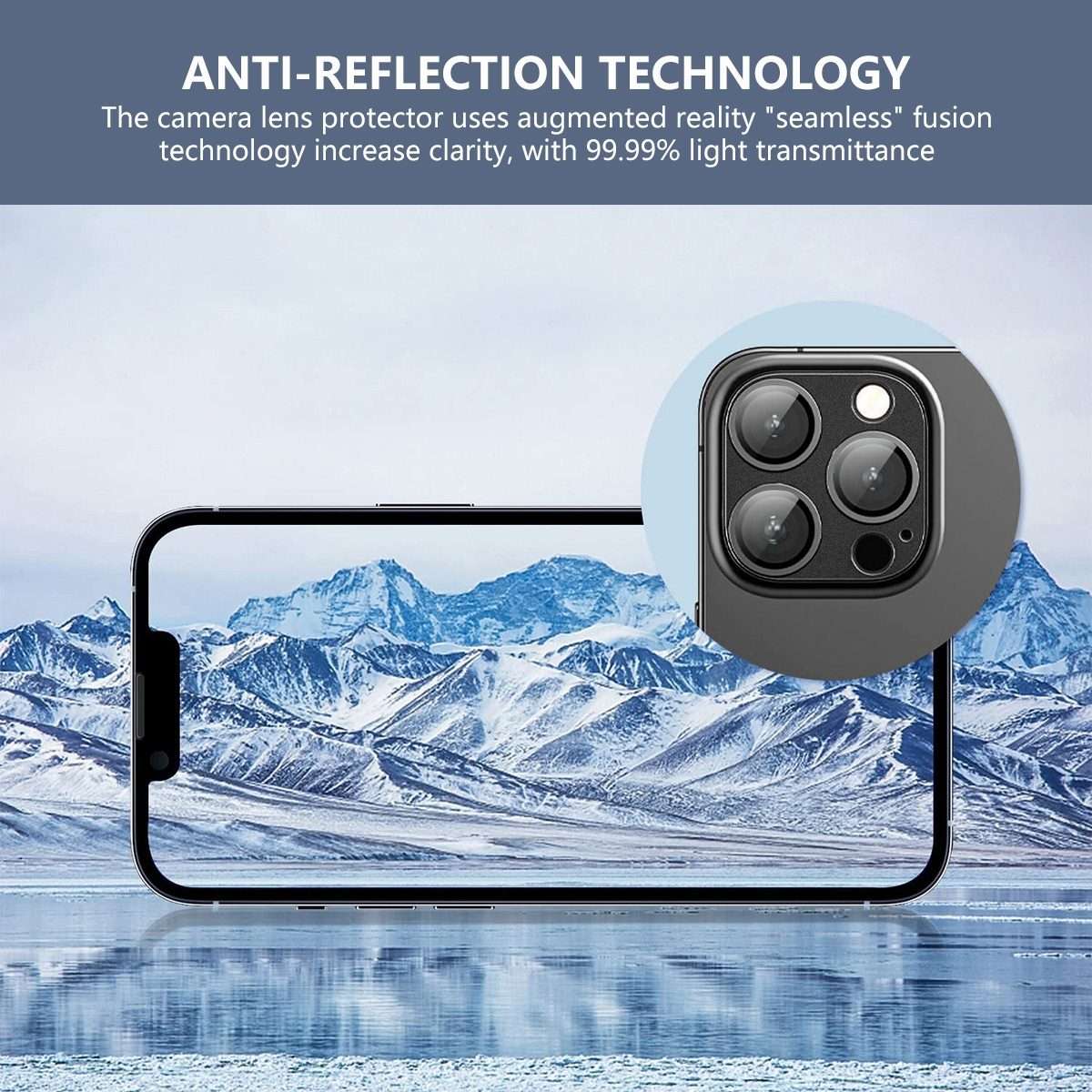 For iPhone 16 Pro / 16 Pro Max ENKAY Anti-reflection Camera Lens Aluminium Alloy Temp ... (Silver)