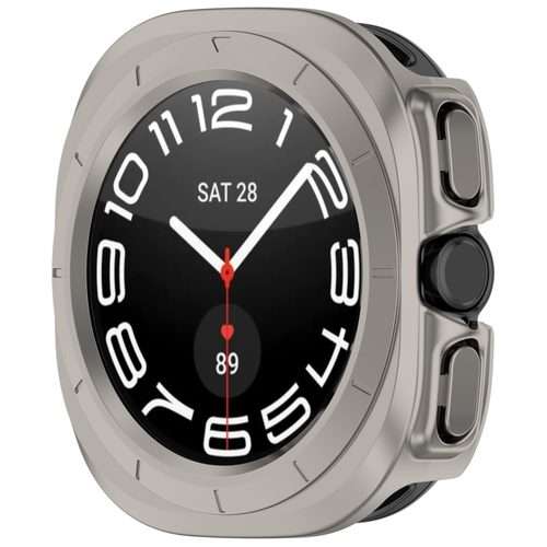 For Samsung Galaxy Watch Ultra 47mm / Ultra 2025 Half Coverage Hollowed PC Wa ... (Titanium Color)