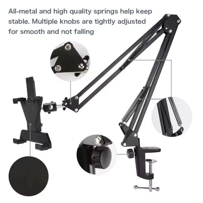 XWJ005 Adjustable Desk Clamp Bracket 360 Degrees Rotatable Tablet Phone Holder