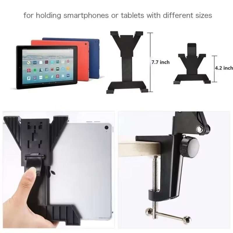 XWJ005 Adjustable Desk Clamp Bracket 360 Degrees Rotatable Tablet Phone Holder