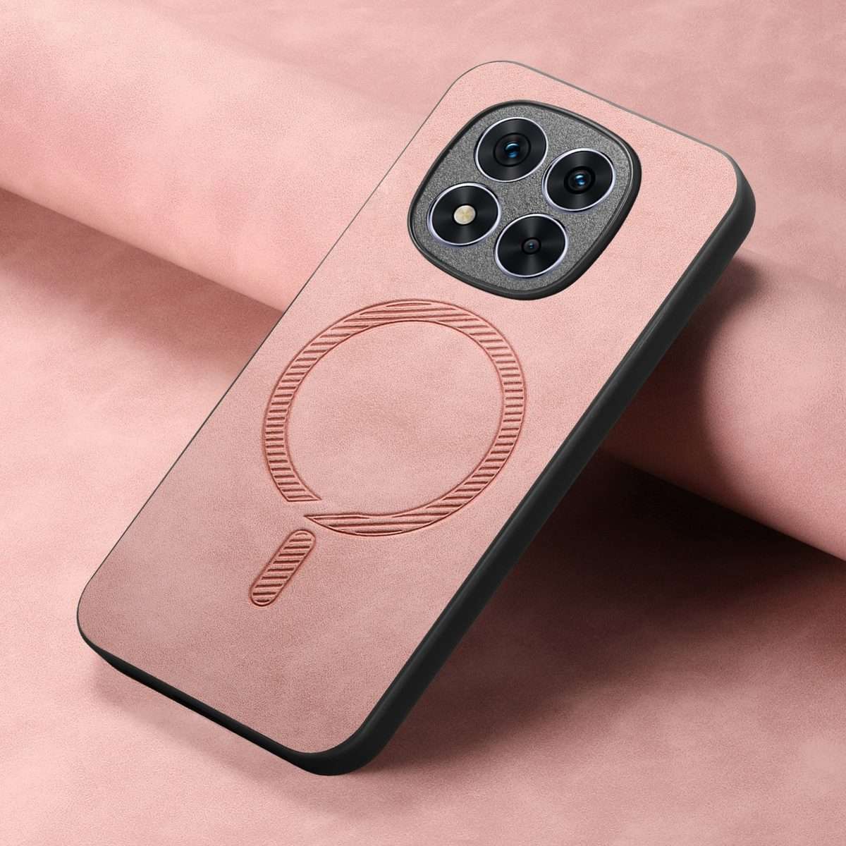 For Xiaomi Redmi Note 14 Pro+ 5G Solid Color Retro Magsafe PU Back Cover Phone Case(Pink)