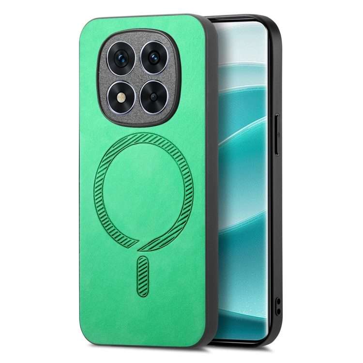 For Xiaomi Redmi Note 14 Pro+ 5G Solid Color Retro Magsafe PU Back Cover Phone Case(Green)