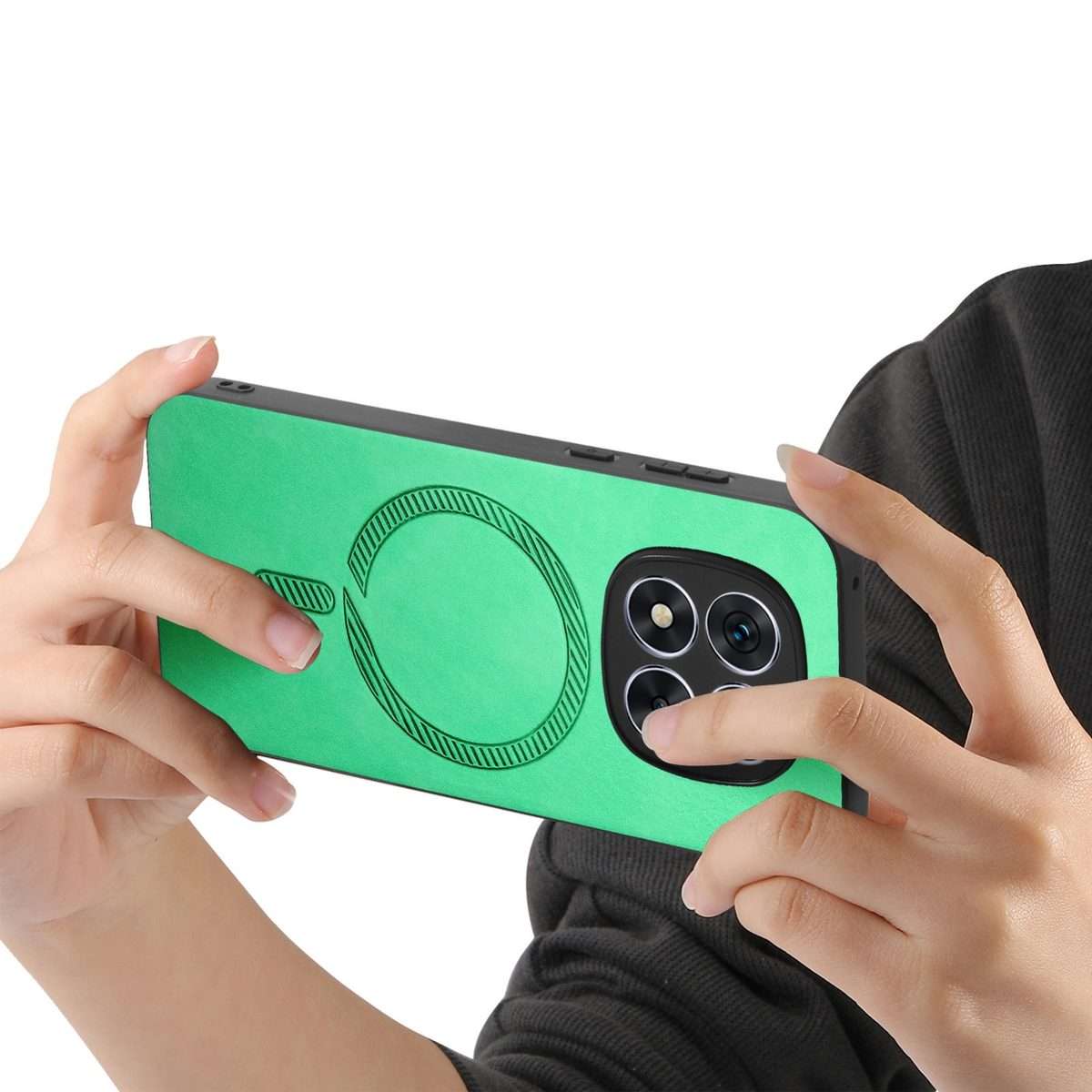 For Xiaomi Redmi Note 14 Pro+ 5G Solid Color Retro Magsafe PU Back Cover Phone Case(Green)