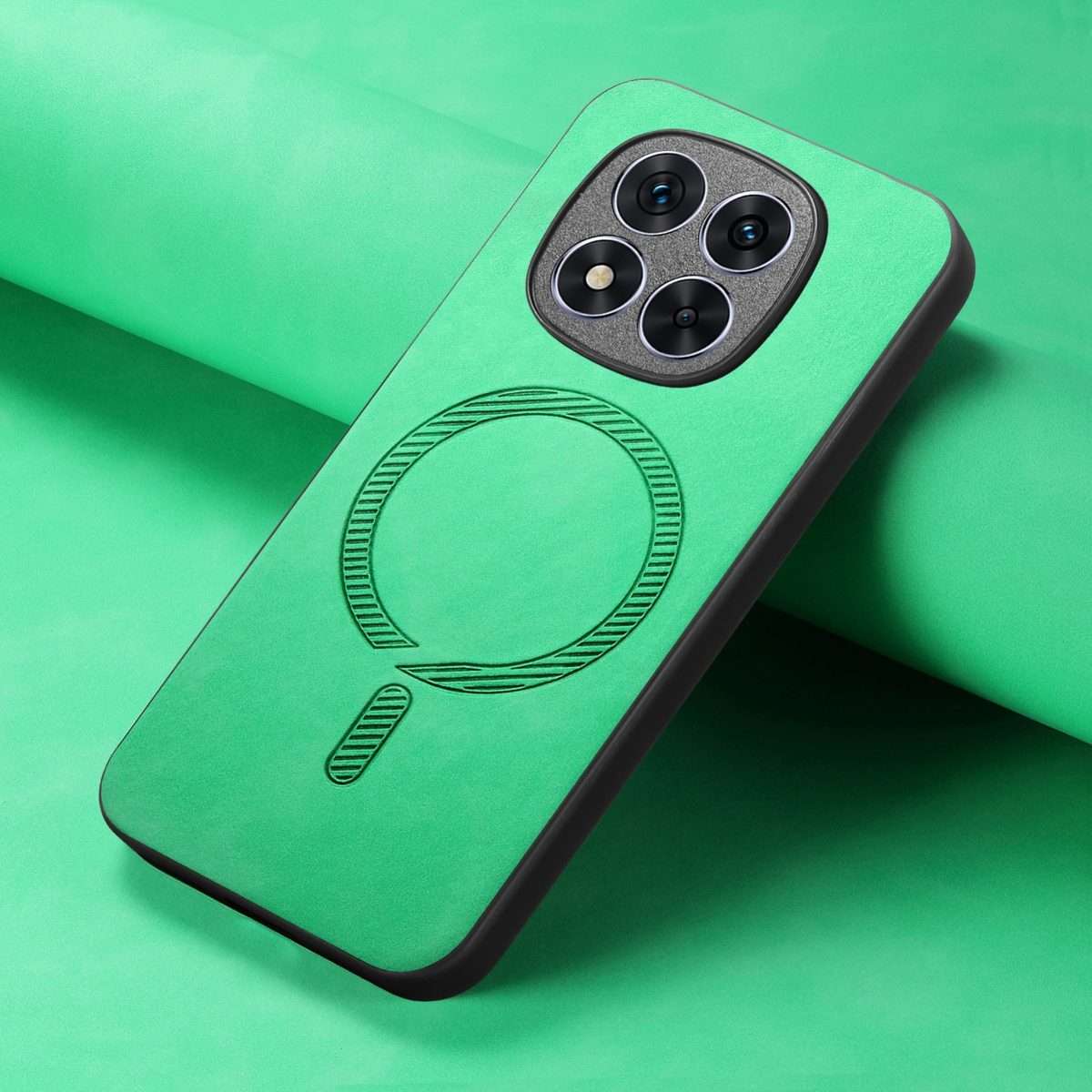 For Xiaomi Redmi Note 14 Pro+ 5G Solid Color Retro Magsafe PU Back Cover Phone Case(Green)