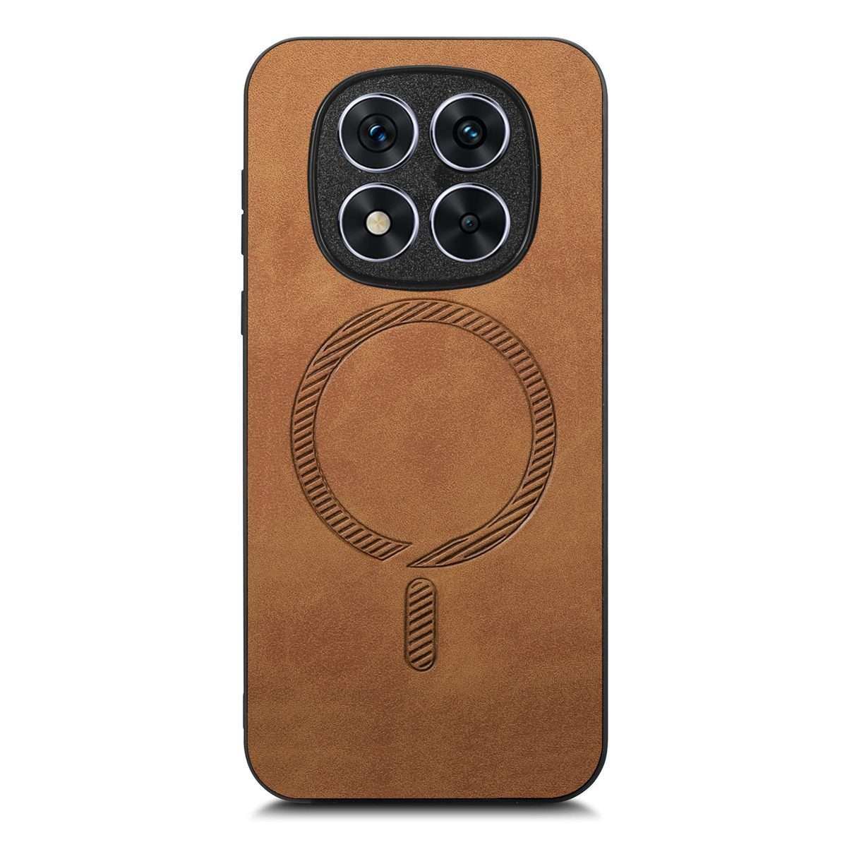 For Xiaomi Redmi Note 14 Pro+ 5G Solid Color Retro Magsafe PU Back Cover Phone Case(Brown)