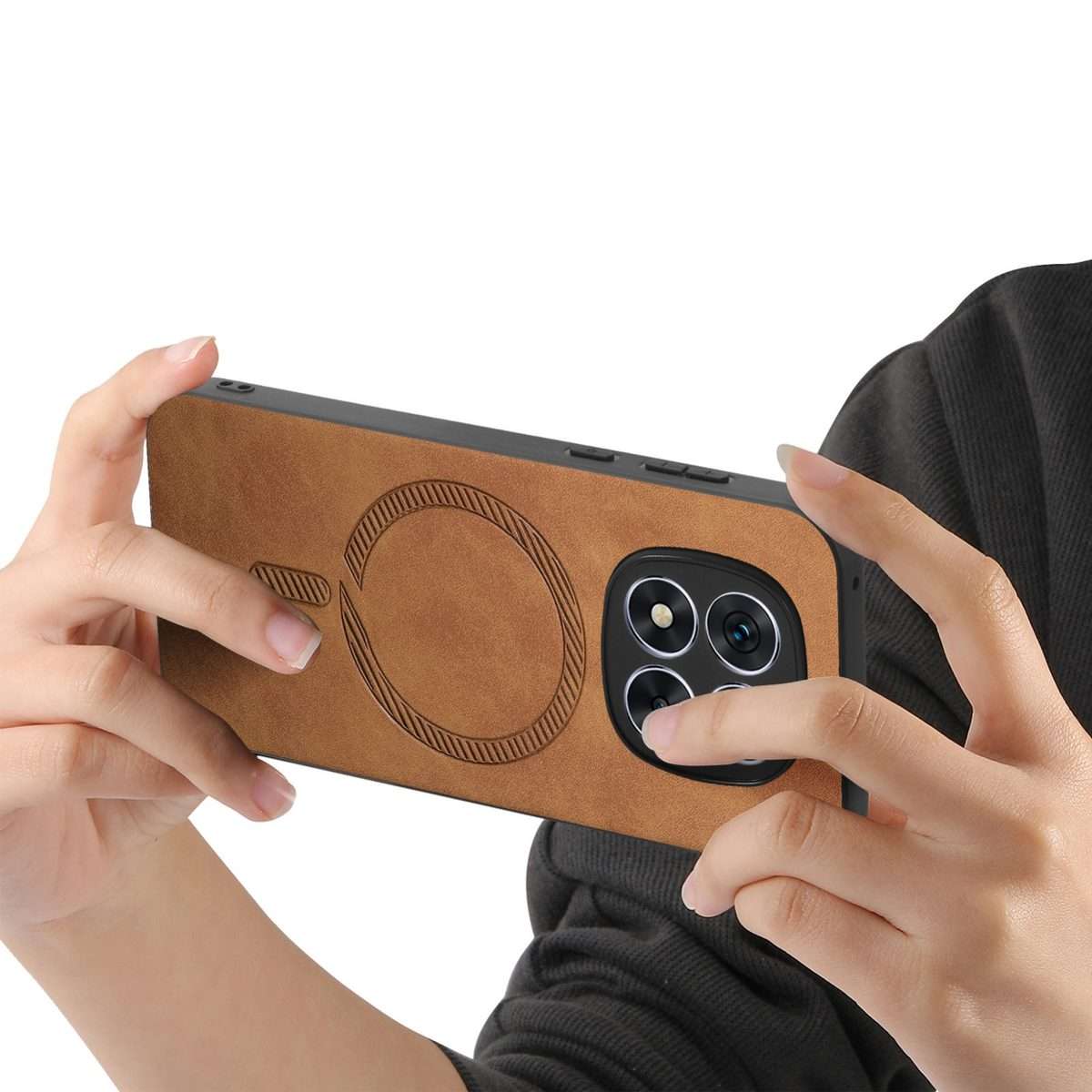 For Xiaomi Redmi Note 14 Pro+ 5G Solid Color Retro Magsafe PU Back Cover Phone Case(Brown)
