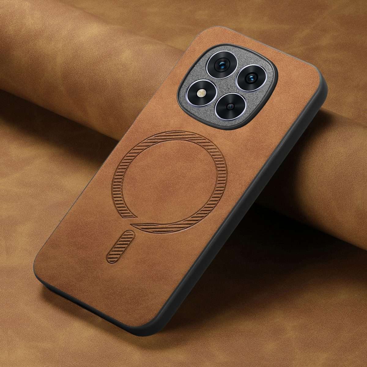 For Xiaomi Redmi Note 14 Pro+ 5G Solid Color Retro Magsafe PU Back Cover Phone Case(Brown)