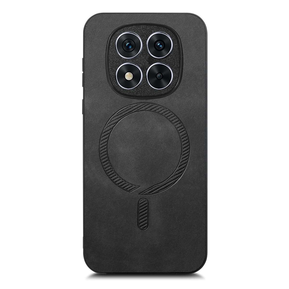 For Xiaomi Redmi Note 14 Pro+ 5G Solid Color Retro Magsafe PU Back Cover Phone Case(Black)
