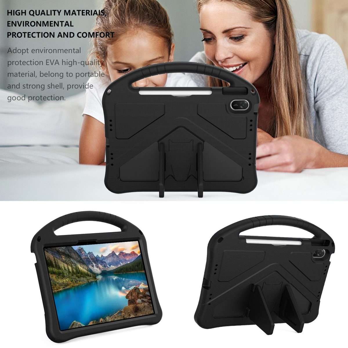 For Huawei MatePad 11.5 / 11.5 S EVA Shockproof Tablet Case with Holder(Black)